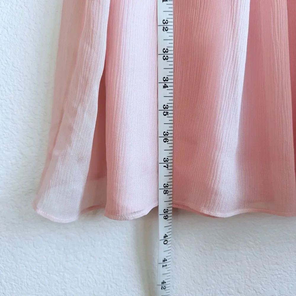 Donna Morgan Bridesmaids 100% Silk Chiffon Sweetheart Strapless Dress in Pink 6 - Picture 8 of 10